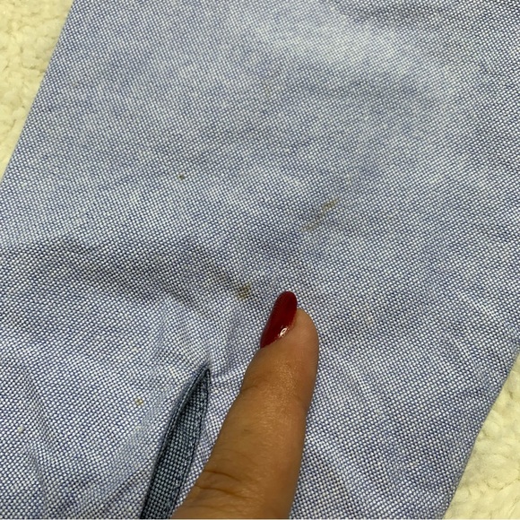 Tutto Piccolo Boy's Light Blue Red Button Down Shirt With Patches Size 12 - Picture 9 of 11